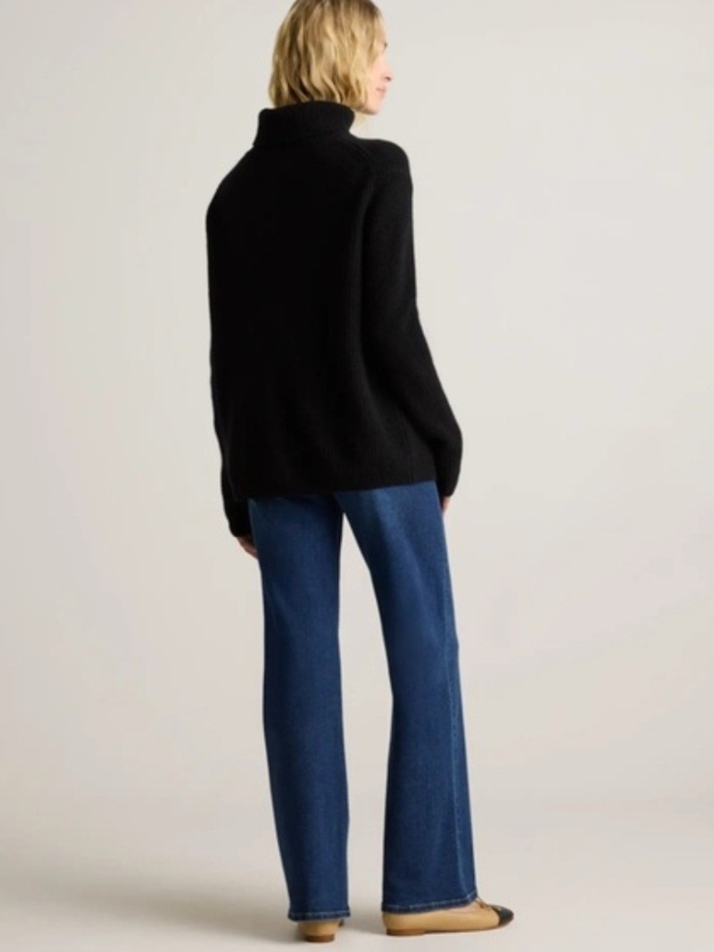 Quince Black 100% Organic Cotton Turtleneck Sweater XL - Picture 3 of 12